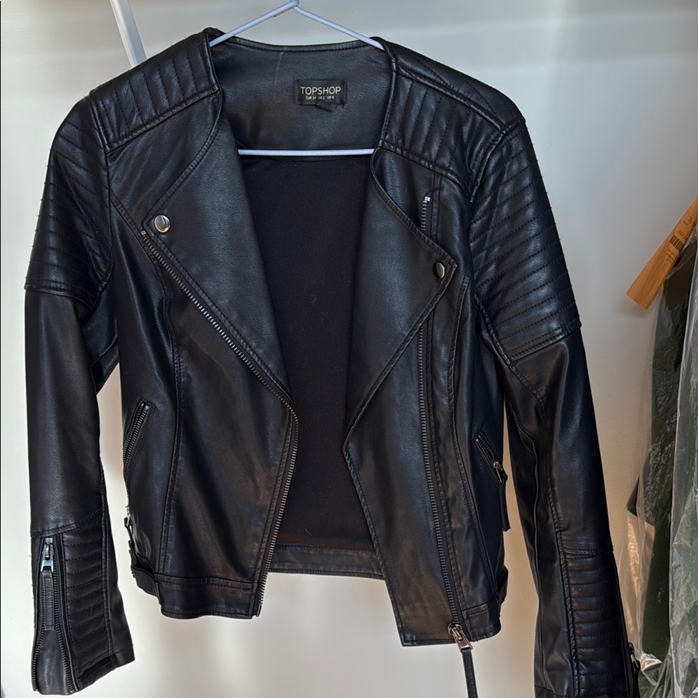 Topshop Black Leather Jacket